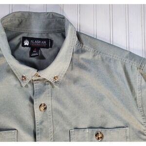 Alaskan Hardgear Shirt Men's XL Grey Short Sleeves Button Standard Fit Pockets